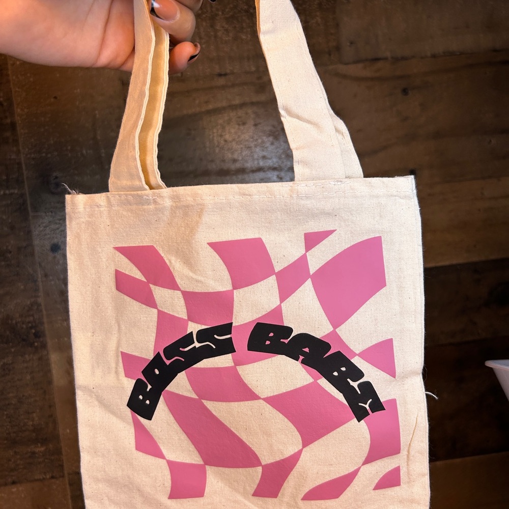 Boss Babes Pink Canvas Mini Tote Bag